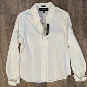 Jones NY White Collared Blouse